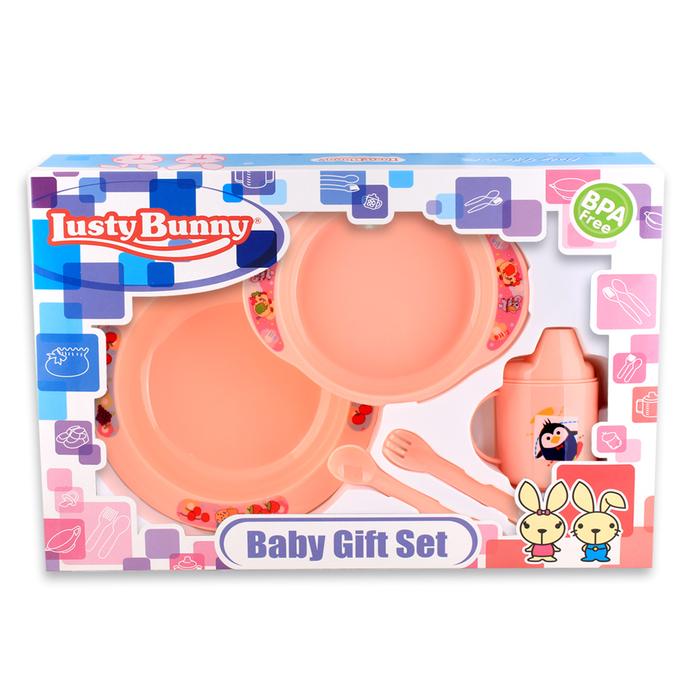 Gambar LustyBunny Feeding Set Alat Makan Bayi Perlengkapan Makan Bayi LB-1849 - PINK dari Lustybunny Baby undefined Tokopedia