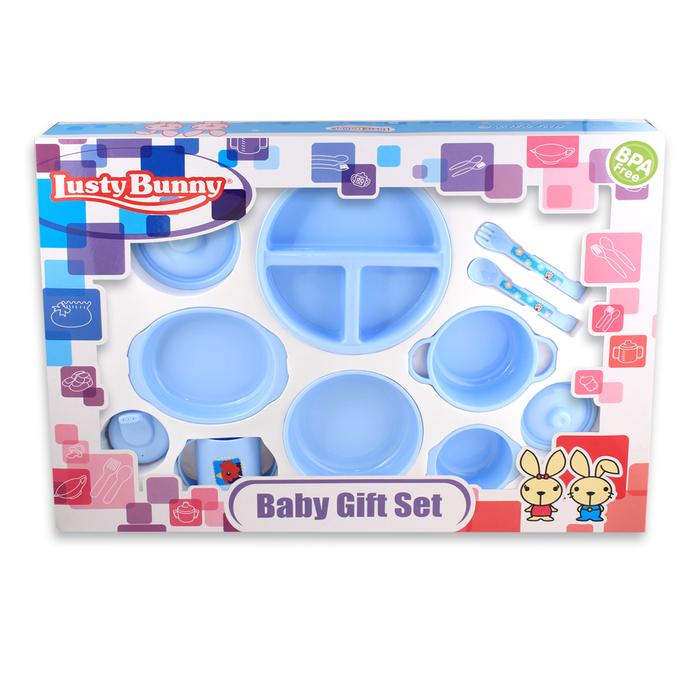 Gambar LustyBunny Tempat makan Bayi Feeding SetPeralatan makan Bayi LB1886 - Biru dari Lustybunny Baby undefined Tokopedia