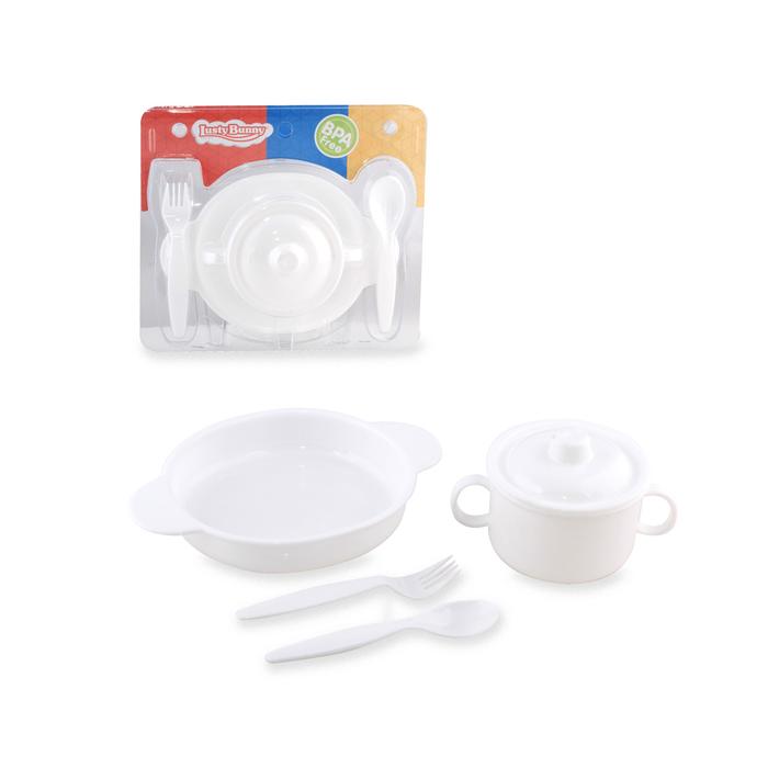 Gambar LustyBunny tempat makan bayi feeding set LB-1433 - Putih dari Lustybunny Baby undefined Tokopedia