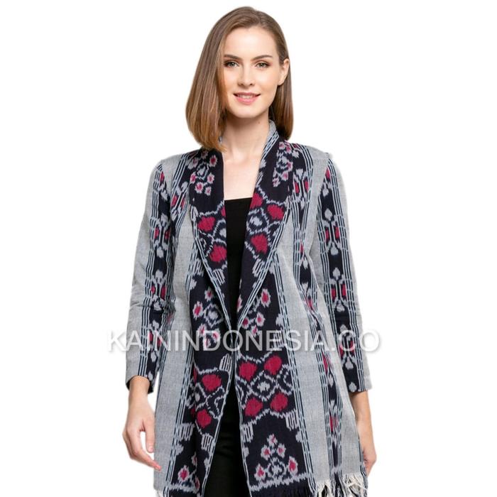 Gambar Outer Tenun Kemala Azira Abu-Abu - Abu-abu, 4 dari KainIndonesiaco undefined Tokopedia
