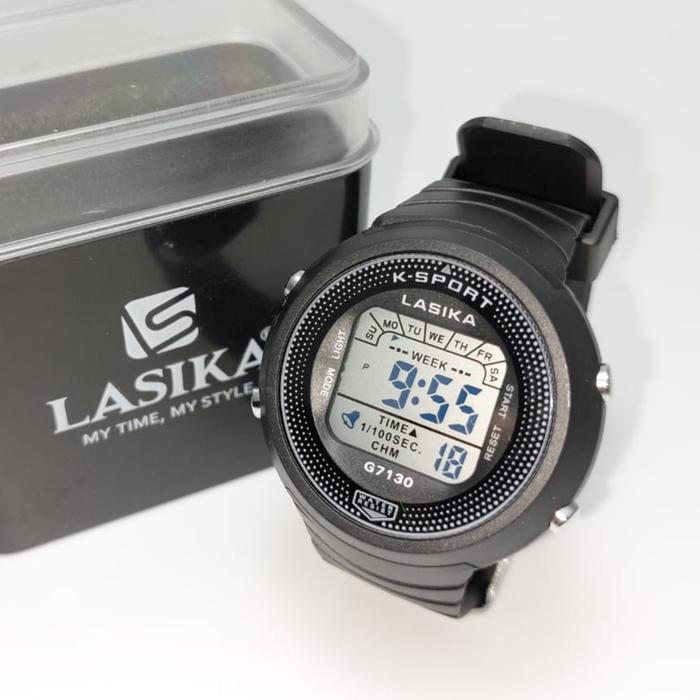 Gambar ORIGINAL!! LASIKA JAM TANGAN DIGITAL TYPE 7130 SERIES LAYAR HITAM - Hitam dari Lasika Offical Store undefined Tokopedia