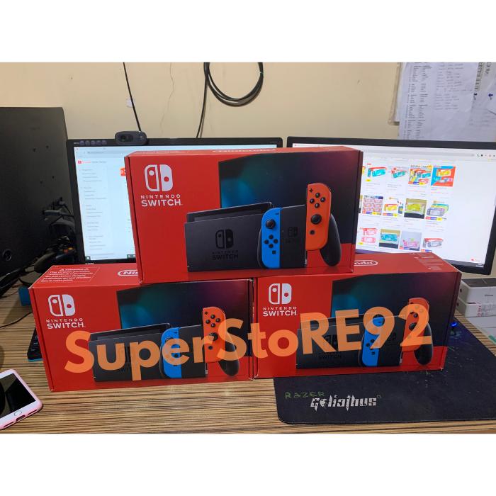 Gambar Nintendo Switch console (Neon) V2 Full ORI NEW 100% - Switch Neon dari superstore98 undefined Tokopedia