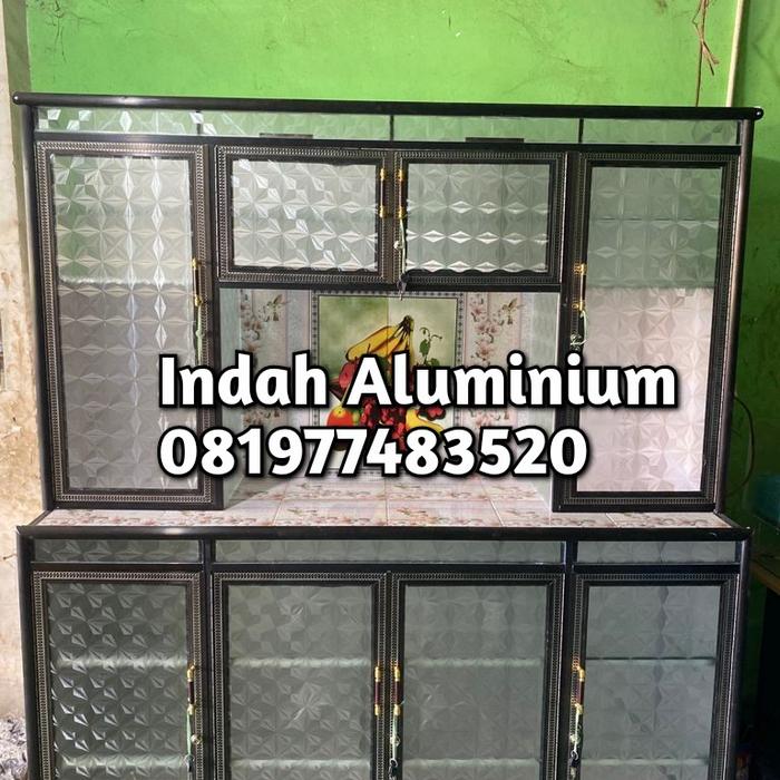 Gambar RAK PIRING 4 PINTU ALUMINUM MURAH PALEMBANG - Hitam dari Indah_Aluminium undefined Tokopedia
