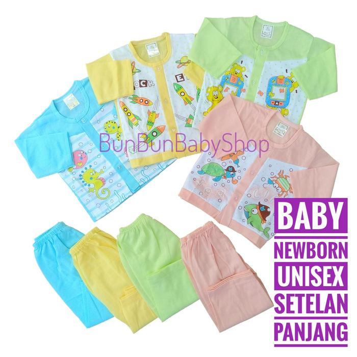 Gambar UNISEX Setelan Panjang Pakaian Bayi Baru Lahir Perlengkapan Baju Lucu dari Perlengkapan Bayi Baru Lahir_NEW undefined Tokopedia