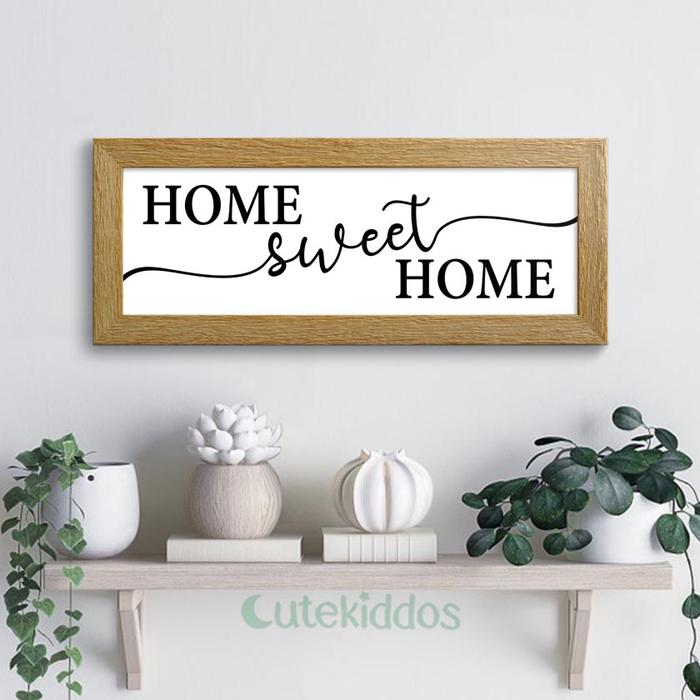 Gambar Wall Decor Poster Quotes Sign Hiasan Dinding Rumah Home Sweet Home - Motif Kayu dari cutekiddos undefined Tokopedia