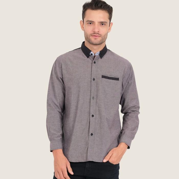 Gambar MEDELLIN Kemeja Pria Lengan Panjang 101176 HITAM - Hitam, S dari Medellin Store undefined Tokopedia