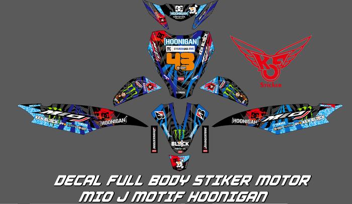 Gambar decal stiker motor mio j motif hoonigan - Biru, doff dari STIKER KHAMDAN undefined Tokopedia