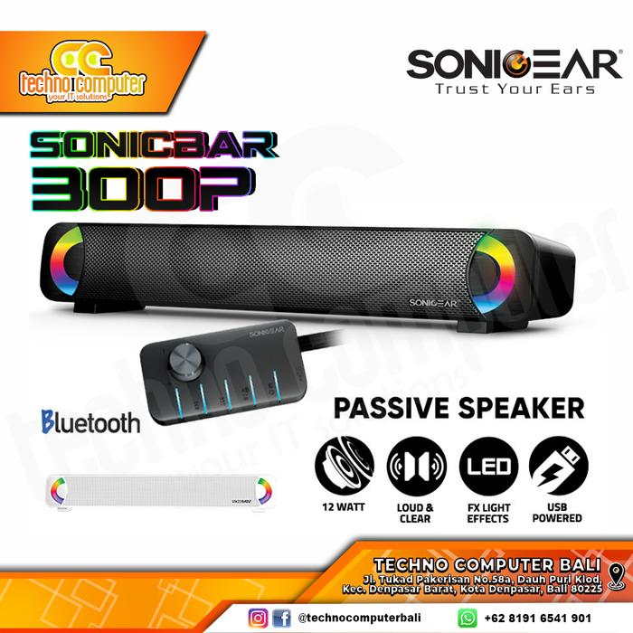 Gambar SPEAKER SONICGEAR SOUNDBAR 300P Powerful SoundBar with Light Effect - Putih, NON-BLUETOOTH dari Techno Computer Bali undefined Tokopedia