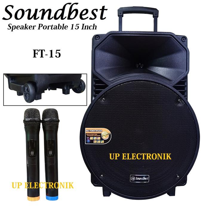 Gambar Speaker Portable Wireless Soundbest FT 15 FT15 Origil 15 inch dari upelectronik88 undefined Tokopedia