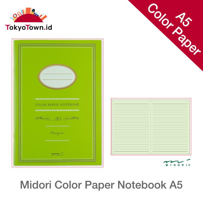Gambar Midori Color Paper Notebook A5 - green dari Tokyo Town undefined Tokopedia