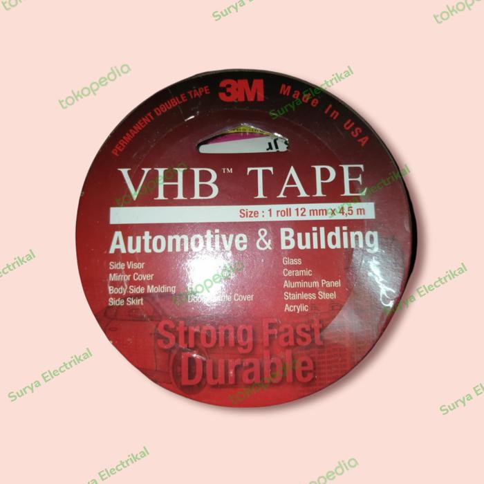 Gambar Double tape vhb 3m 12mm automotive 4,5m dari Surya Electrical undefined Tokopedia