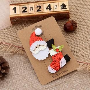 Gambar HPXS jepit rambut jepitan natal sepasang 2 pcs premiun hairpin hair - SANTA KAOSKAKI dari FURUBASHOP undefined Tokopedia