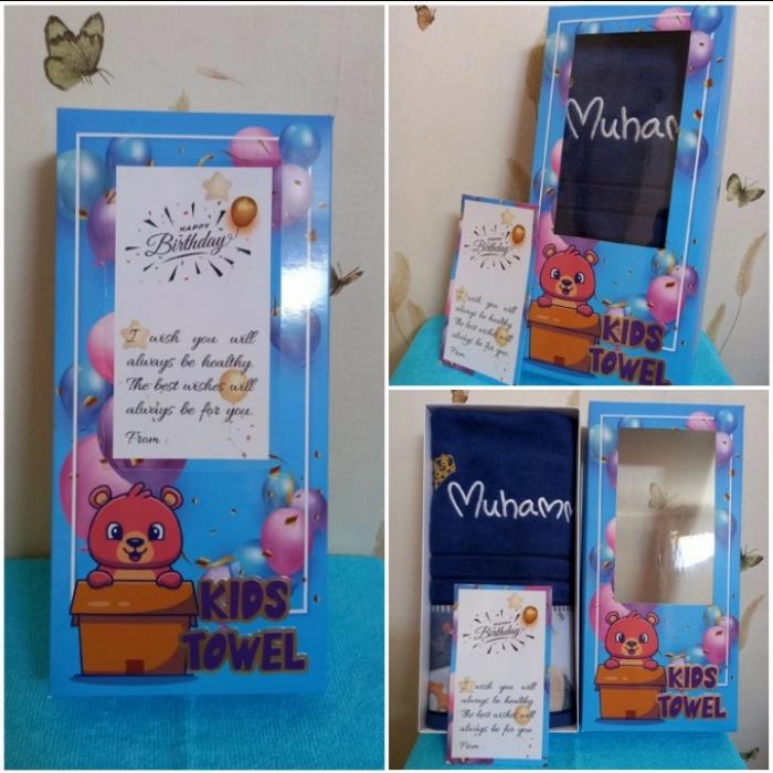 Gambar BOX HANDUK / KOTAK HANDUK / KOTAK KADO UTK HANDUK ANAK FREE GIFT CARD - Biru dari Allshopdabest13* undefined Tokopedia