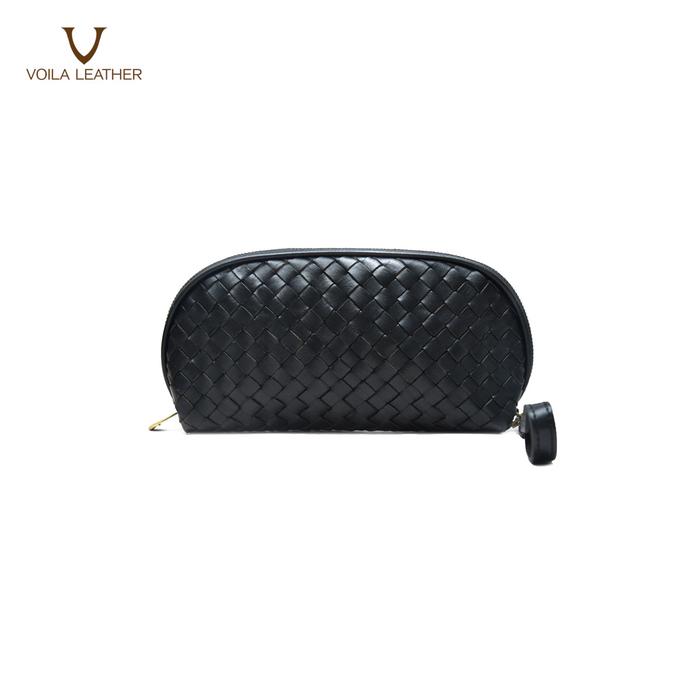 Gambar Clutch Anyam Kulit Asli Ethnic Voila Malikha - Black dari Voila Leather undefined Tokopedia