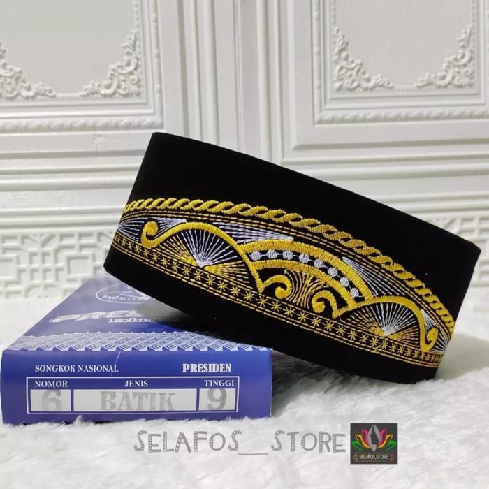 Gambar MURAHH !!! ORIGINAL PECI KOPIAH SONGKOK BATIK BORDIR T9 MERK PRESIDEN - Kuning, No. 10 dari Bread_Store_NEW undefined Tokopedia