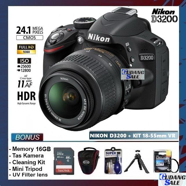 Jual [NEW] KAMERA NIKON D3200 LENSA KIT 18-55mm VR GARANSI
