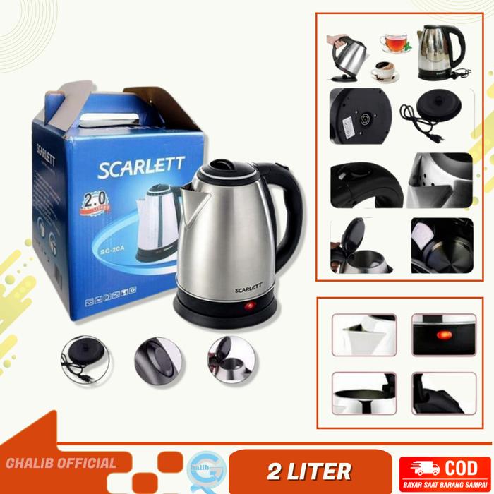 Teko Listrik Scarlett Liter Electric Heat Kettle Stainless Pemanas A - Main Image