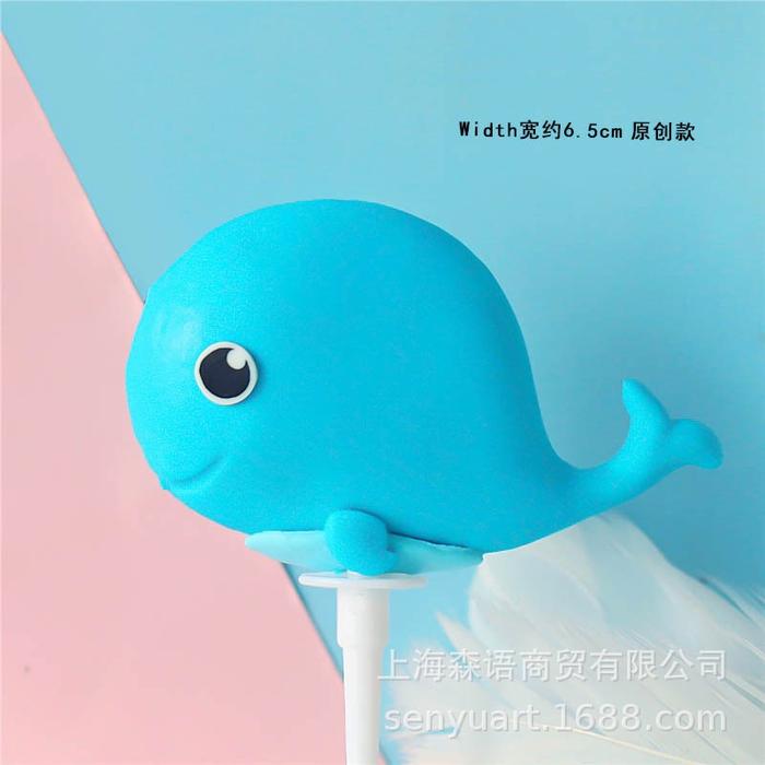Gambar Topper Cake Sea Animal Creature / Hewan Laut Ikan / Gurita / Lumba - DOLPHIN dari Vania Es Store undefined Tokopedia