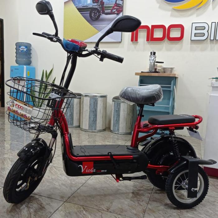Gambar Sepeda Listrik Indobike Viola Roda Empat - Merah dari Aneka Cahaya Sport undefined Tokopedia