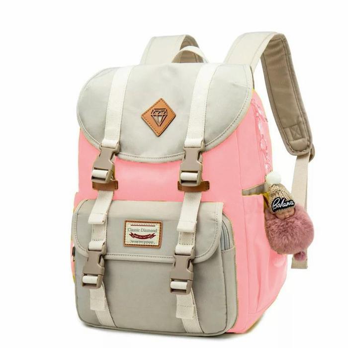 Gambar Tas Ransel Backpack Sekolah SD SMP - Merah Muda dari MaFio undefined Tokopedia