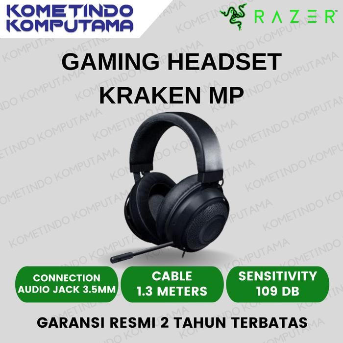Black Razer Kraken Mp Wired Headset Gaming 100 Original Garansi