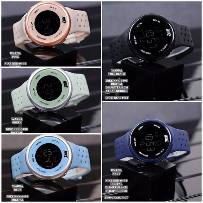 Jam Tangan Keren Pria NIKE Digital Strap Rubber Hitam