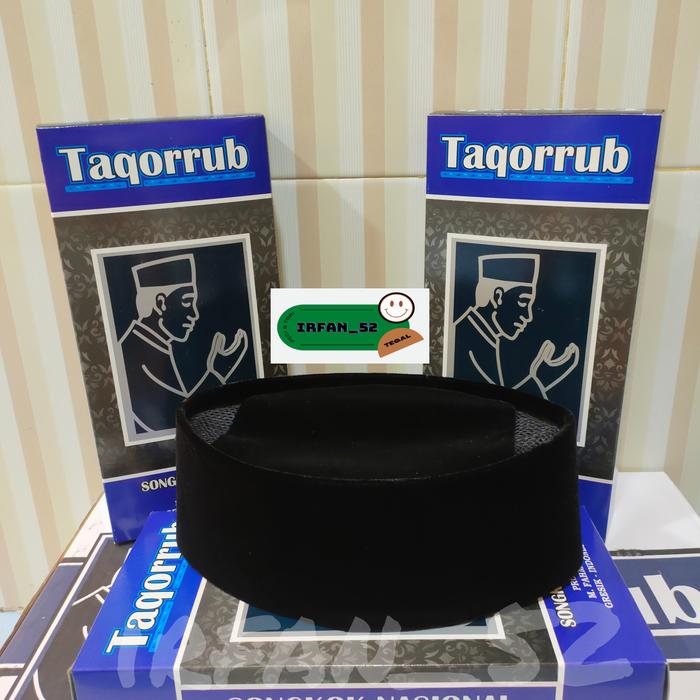 Gambar peci hitam taqorrub tinggi 9cm / Peci Songkok / kopiah hitam dari Irfan 52 undefined Tokopedia
