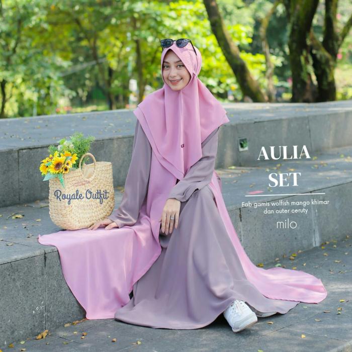 Gambar gamis terbaru/gamis orii royal outfit Aulia set/ gamis bahan wolfish - milo, M dari toko Yuyun chmpls undefined Tokopedia