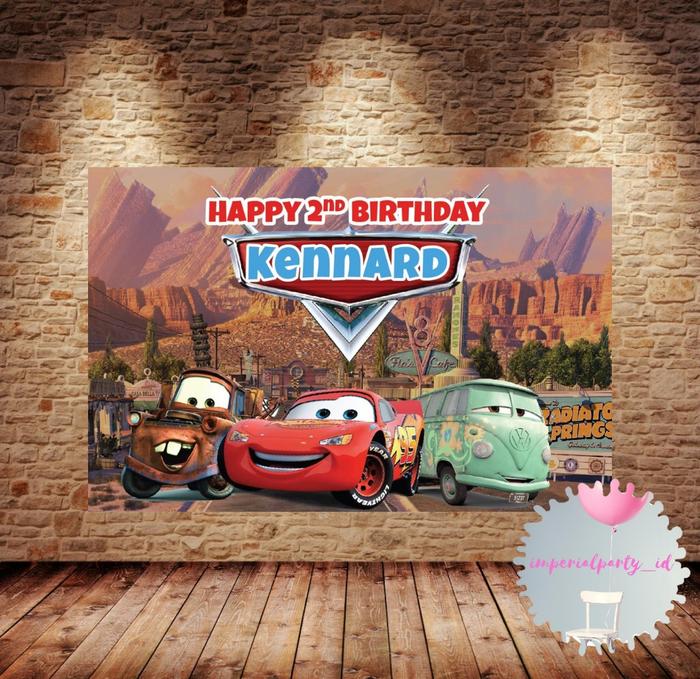Backdrop Sticker Mobil Jual Custom Backdrop Banner Spanduk Happy Birthday Cars Mobil Mcqueen 3 ...