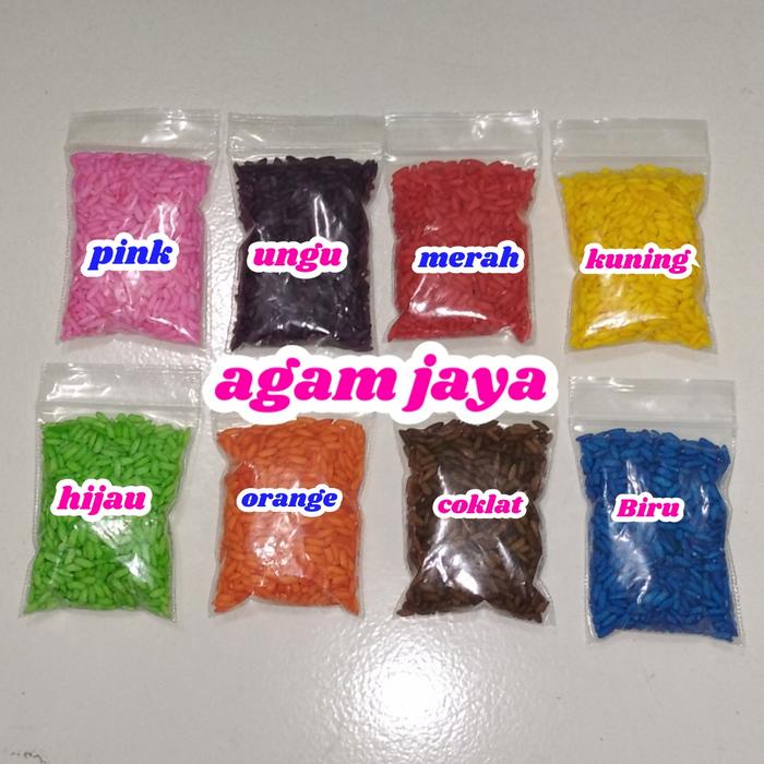 Gambar paket bahan kolase beras warna warni 8 macam dari agamjayamarket undefined Tokopedia