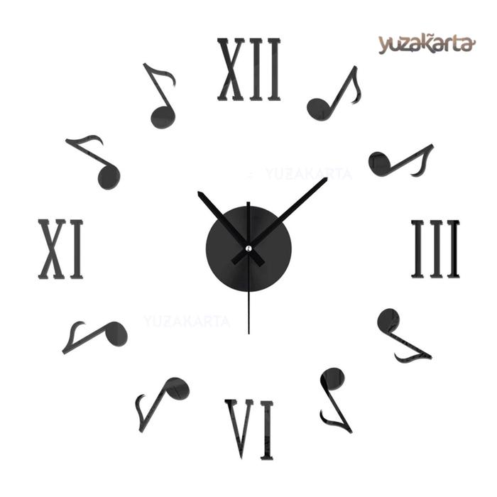 Gambar JAM DINDING DIY CLOCK JAM TEMPEL QUAVER NOTE MUSIK MUSIC NOT BALOK - Hitam dari YUZAKARTA undefined Tokopedia