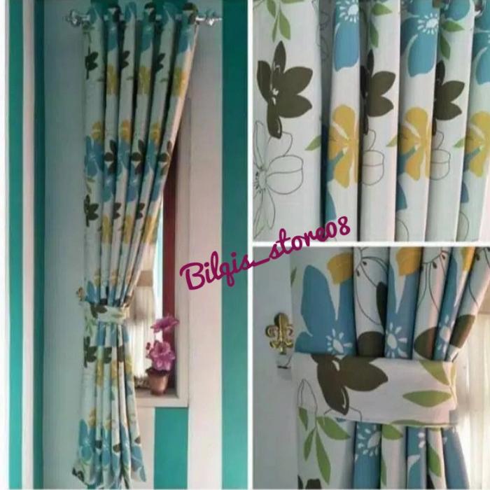 Gambar gorden motif Gordyn jendela minimalis bunga godeblak - godeblag abu, L140xT200cm dari bilqistore08 undefined Tokopedia