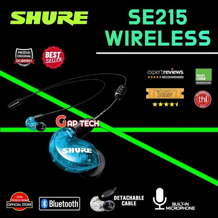 Gambar Shure SE215 / SE 215 Wireless Sound Isolating Bluetooth Earphones Original - BLUE dari GAP TECH OFFICIAL undefined Tokopedia