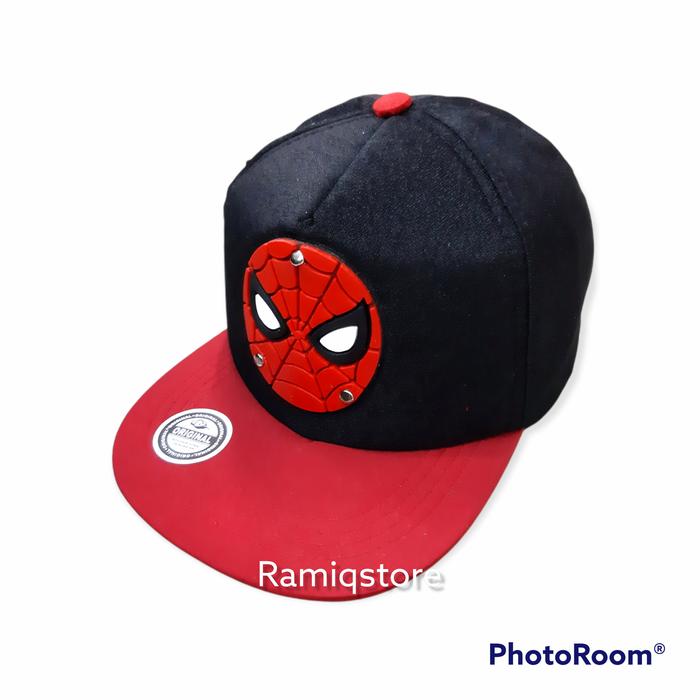 Gambar topi hiphop anak snapback super hero - bat hitam abu, usia 4-8 tahun dari RAMIQSTORE undefined 4 Tokopedia