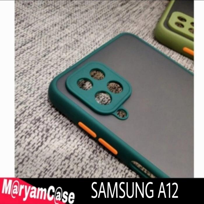 CASE SAMSUNG GALAXY A12 CAMERA PROTECT NEW CASE AERO BACK COVER hijau muda