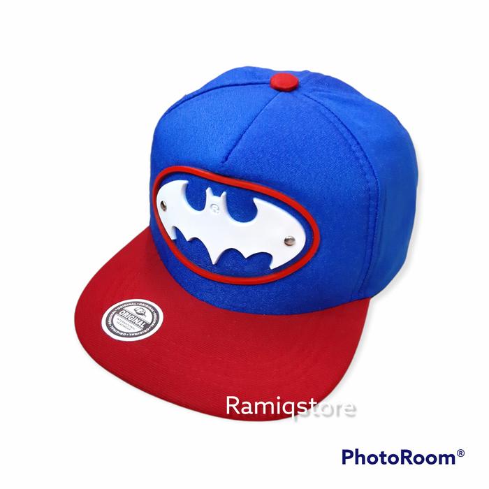 Gambar topi hiphop anak snapback super hero - bat hitam abu, usia 4-8 tahun dari RAMIQSTORE undefined 2 Tokopedia