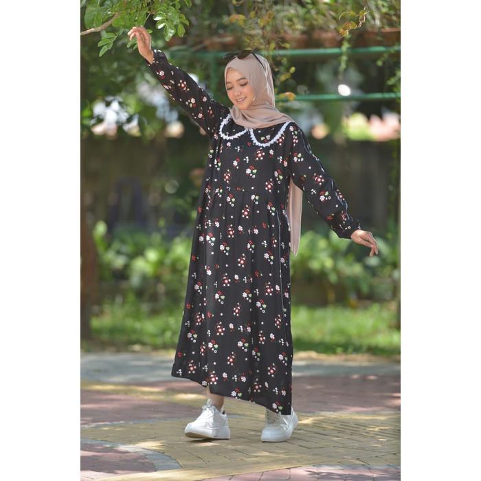 Gambar LOLLI MIDI DRESS LONG TUNIK PREMIUM RAYON TERBAIK - XL dari SN OLSHOP 24 undefined Tokopedia
