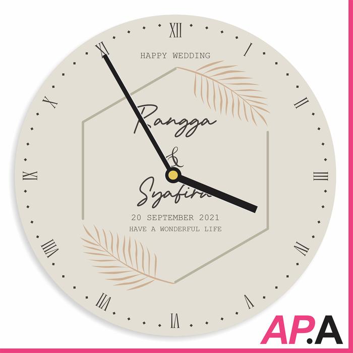 Gambar Kado Pernikahan Custom Jam Dinding Unik Souvenir Wedding Aesthetic - HEXA FLOW, JAM DUDUK 20CM dari Ayu Pertiwi Art undefined Tokopedia
