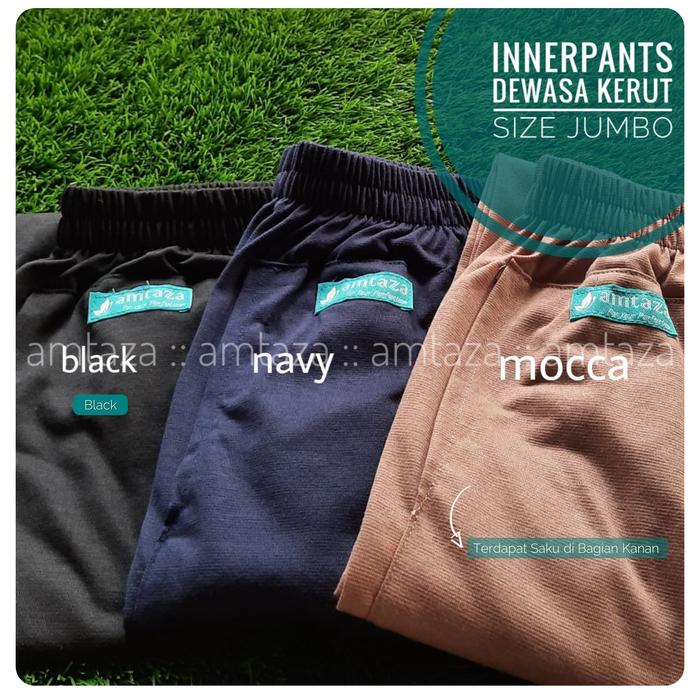 Gambar CELAMIS CELANA GAMIS / INNERPANTS KAOS PE PREMIUM JUMBO AMTAZA GROSIR - Black dari Amtaza Indonesia undefined Tokopedia