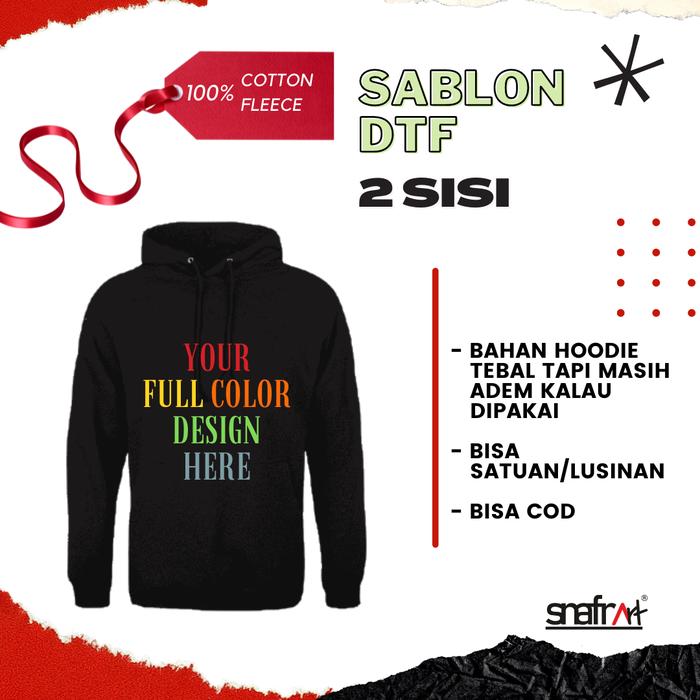 [SABLON FULL COLOR] HOODIE CUSTOM SABLON DTF SATUAN SISI XL, 25x5cm A4