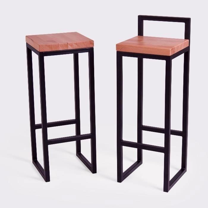 Gambar kursi bar / kursi bar / kursi industrial - Hitam, dengan sandaran dari renovasiomah undefined Tokopedia