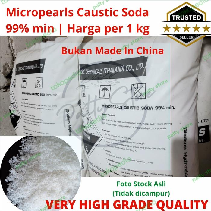 Jual Caustic Soda Micropearls Soda Api MP Sodium Hydroxide 99 1 kg Kota Depok palty