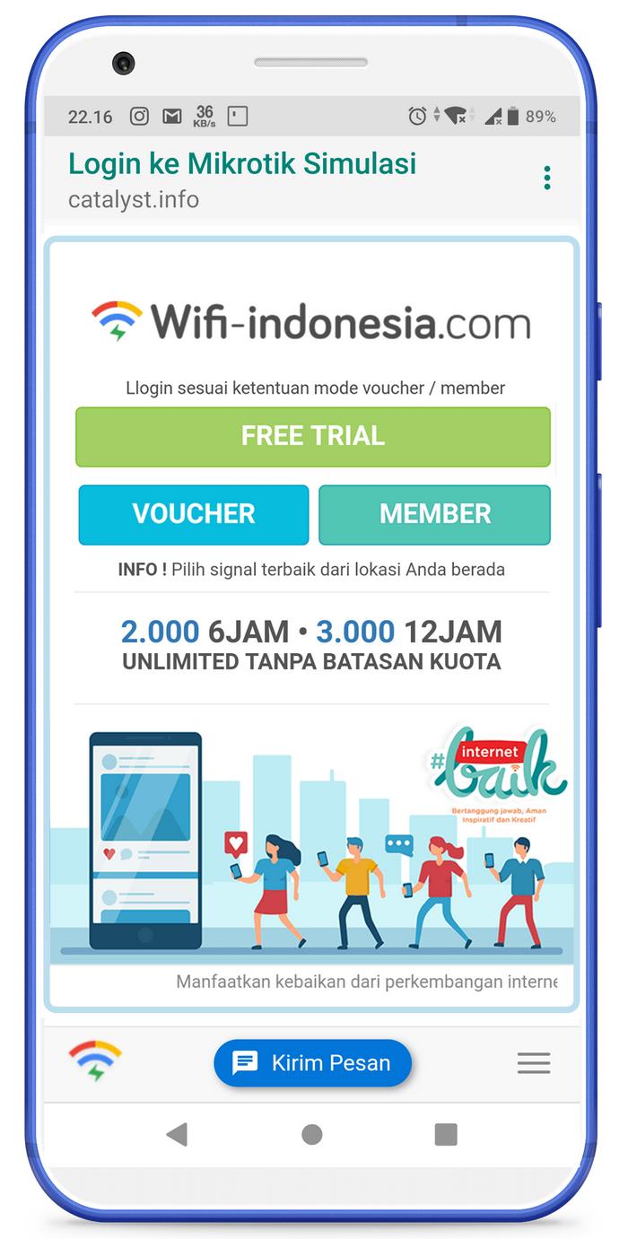 Gambar LOGIN PAGE HOTSPOT MIKROTIK - Original Resmi Wifi-indonesia.com - Voucher+Member dari LIVEON undefined Tokopedia