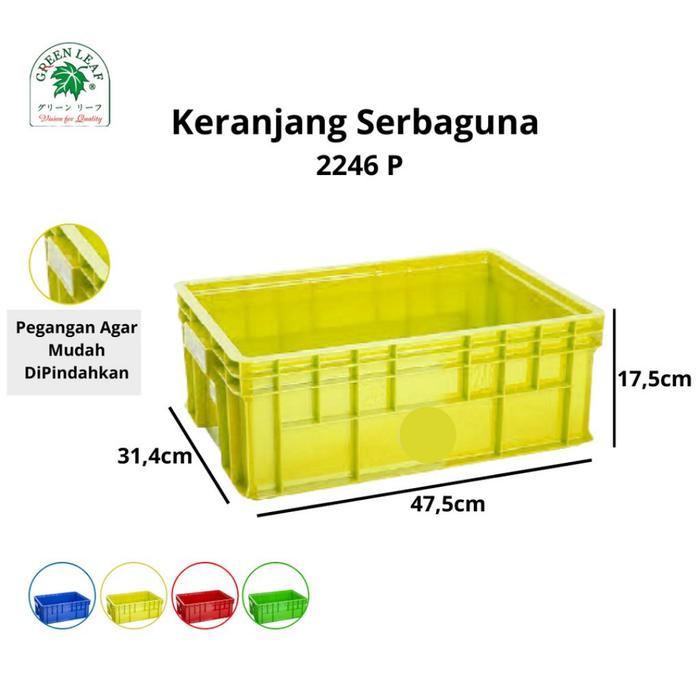 Container Box Greenleaf Jual Box Container GREENLEAF 2246P KERANJANG INDUSTRI SERBAGUNA - Kota ...