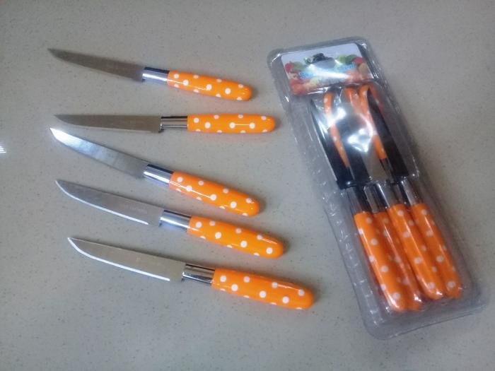 Gambar Pisau Pengupas Polkadot Knife Stainless Steel - Oranye Polkadot dari Gardin Family undefined Tokopedia