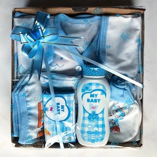 Gambar Kado Bayi baru lahir perempuan laki Hampers Baby Gift Set Parcel murah - Biru dari Daniafood1 undefined Tokopedia