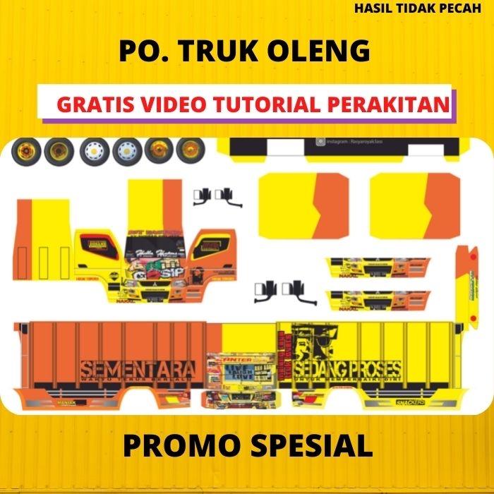 Gambar lembaran papercraft truk oleng dari AutoGarageBus Official Store undefined Tokopedia