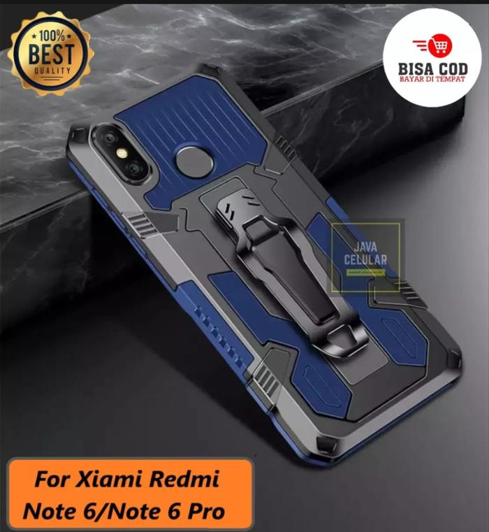 Gambar Casing XIAOMI REDMI NOTE 6/NOTE 6 PRO Shockproof KickStand Clip Rugged - NAVY BLUE, REDMI NOTE6 PRO dari Java Acc Store undefined Tokopedia