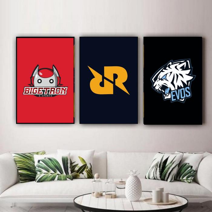 Jual hiasan dinding poster kayu dekorasi kamar gaming logo tim esport ...