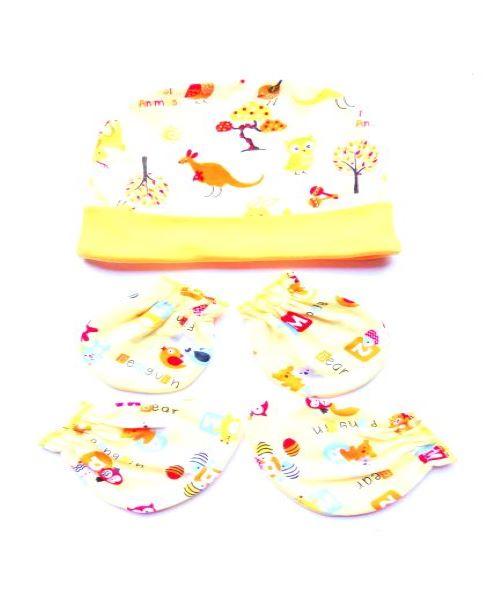 Gambar Sarung Tangan Kaki Bayi + Topi Set 2pcs SATOPI - Kuning dari Eve Maternity Store Kota Administrasi Jakarta Barat Tokopedia